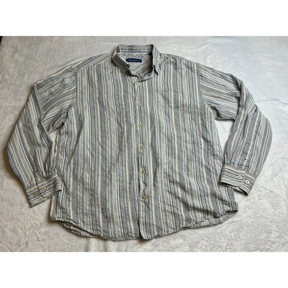 Tommy Bahama Striped Button Down XL - Picture 2 of 4